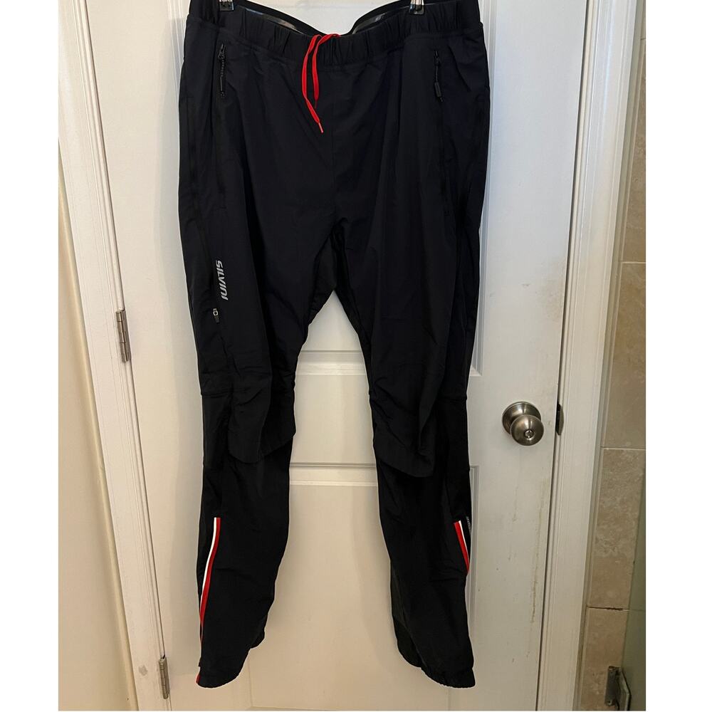 Silvini Soracte Men’s Winter Sport Pants Black Red 3XL Running Cycling Softshell